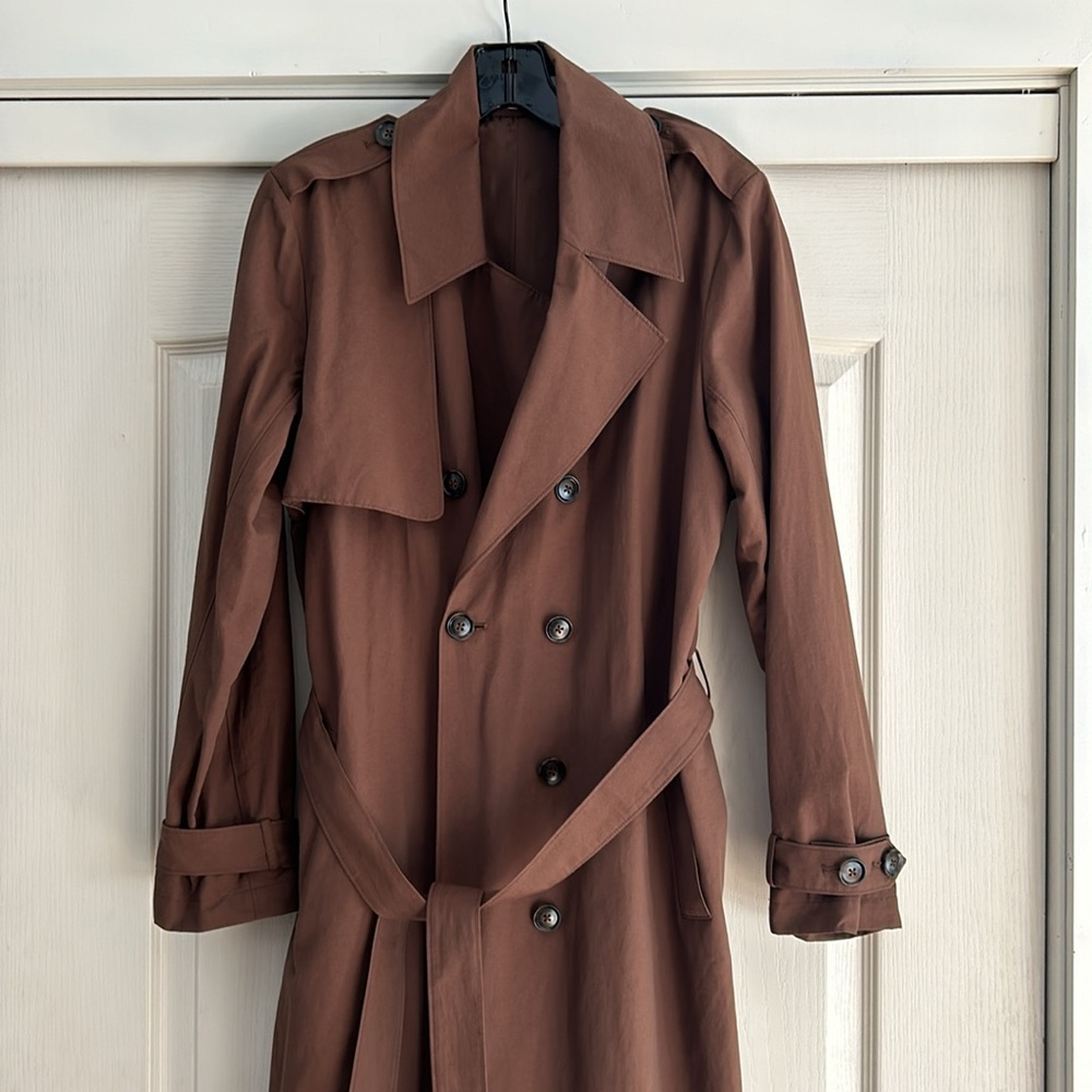 Amazon The Drop Trench Coat Brown Size Small - Picture 6 of 7